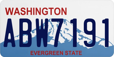 WA license plate ABW7191