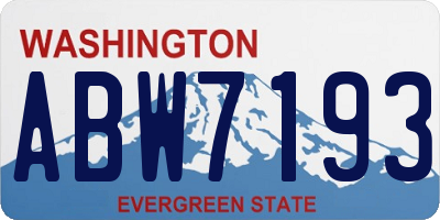 WA license plate ABW7193