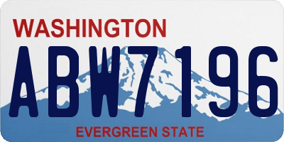WA license plate ABW7196