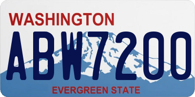 WA license plate ABW7200
