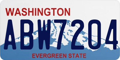 WA license plate ABW7204