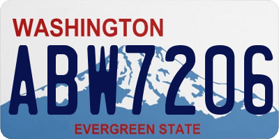 WA license plate ABW7206