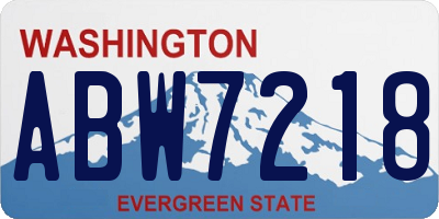 WA license plate ABW7218