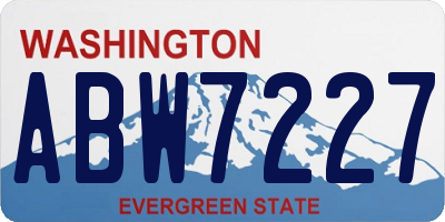 WA license plate ABW7227