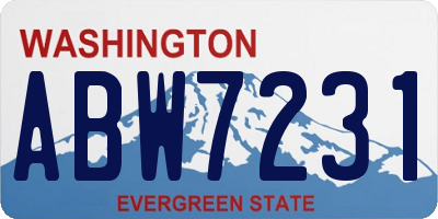 WA license plate ABW7231