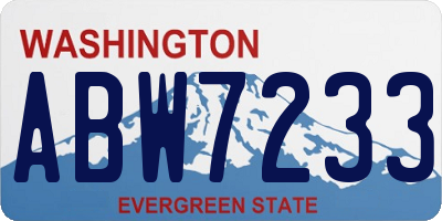 WA license plate ABW7233