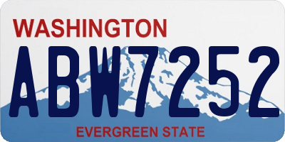 WA license plate ABW7252