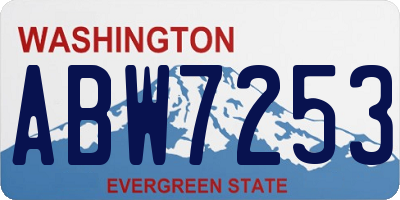 WA license plate ABW7253