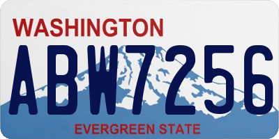 WA license plate ABW7256