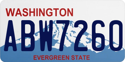 WA license plate ABW7260