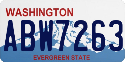 WA license plate ABW7263