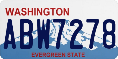 WA license plate ABW7278