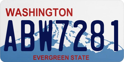 WA license plate ABW7281