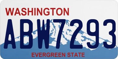 WA license plate ABW7293