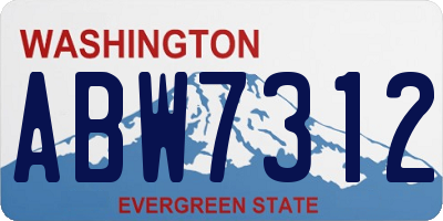 WA license plate ABW7312