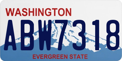 WA license plate ABW7318