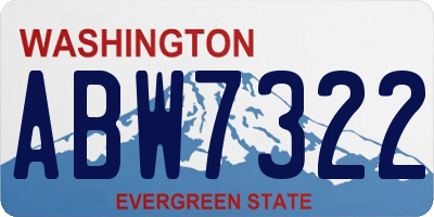 WA license plate ABW7322