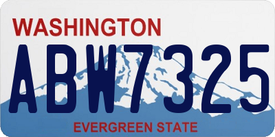 WA license plate ABW7325