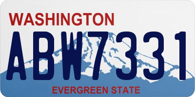 WA license plate ABW7331