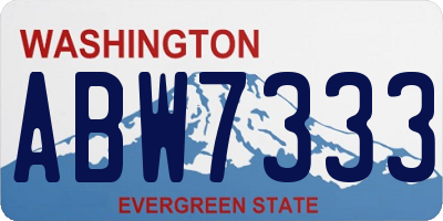WA license plate ABW7333