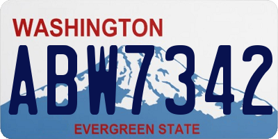 WA license plate ABW7342