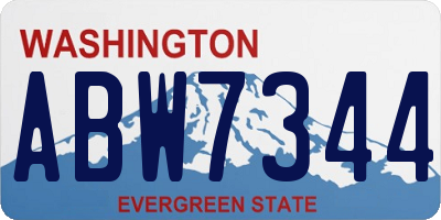 WA license plate ABW7344