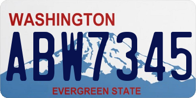 WA license plate ABW7345