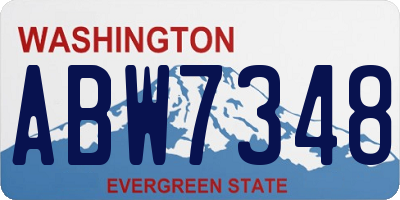 WA license plate ABW7348