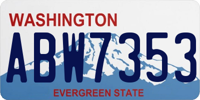 WA license plate ABW7353