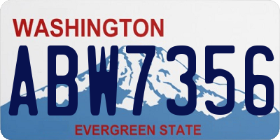 WA license plate ABW7356