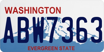 WA license plate ABW7363
