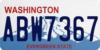 WA license plate ABW7367