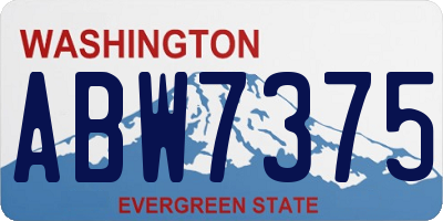 WA license plate ABW7375