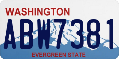 WA license plate ABW7381