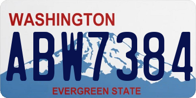 WA license plate ABW7384