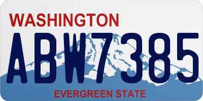 WA license plate ABW7385