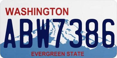 WA license plate ABW7386