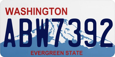 WA license plate ABW7392