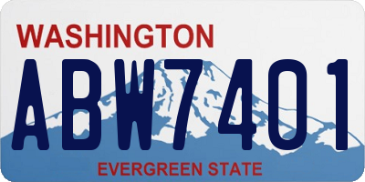 WA license plate ABW7401