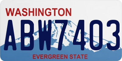 WA license plate ABW7403
