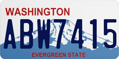 WA license plate ABW7415
