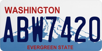 WA license plate ABW7420