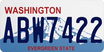 WA license plate ABW7422