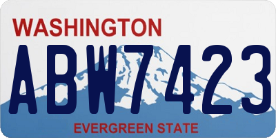 WA license plate ABW7423