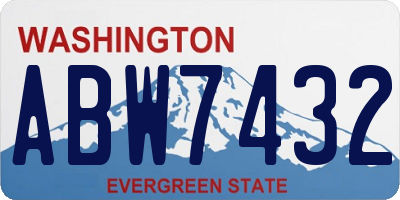 WA license plate ABW7432