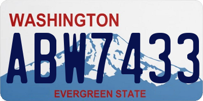 WA license plate ABW7433