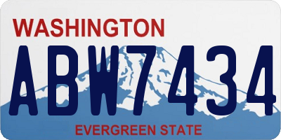 WA license plate ABW7434