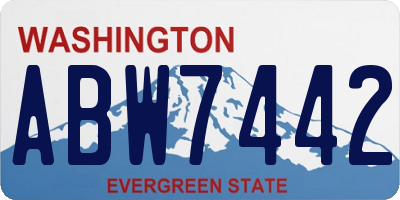 WA license plate ABW7442