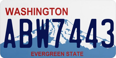 WA license plate ABW7443