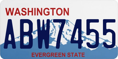 WA license plate ABW7455